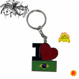 Brazil heart Flags Design Keyring