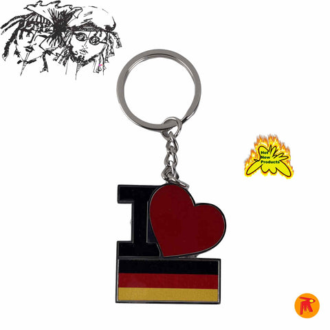 Germany heart Flags Design Keyring