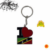 St.kitts & Nevis heart Flags Design Keyring
