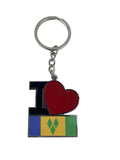 St.Vincent & the Grenadines heart Flags Design Keyring