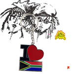 I love South Africa heart Flags Design Keyring