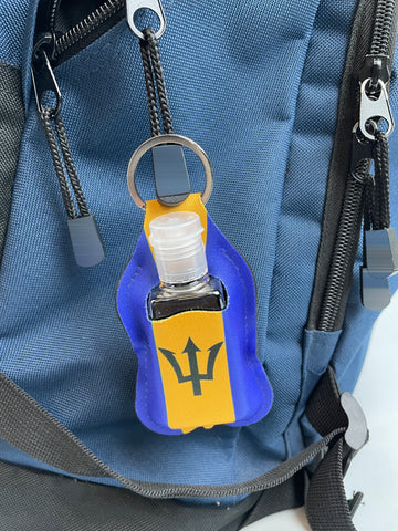Barbados Sanitiser Holder/Pouch with Bottle Keyring