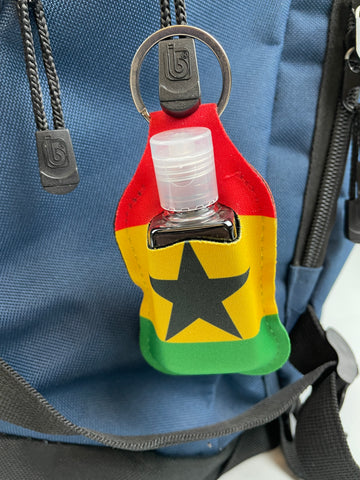 Ghana Sanitiser Holder/Pouch with Bottle Keyring