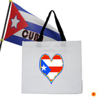 Cuba Black handle Tote Bags