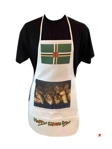 Dominica flag Happy Fathers Day Kitchen Aprons bbq chicken