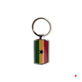 Ghana Flag Design on Metal Hexagonal shape Keyring
