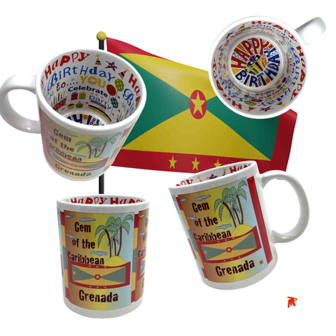 Grenada Gem of the Caribbean Happy Birthday Mug & Gift wrap paper
