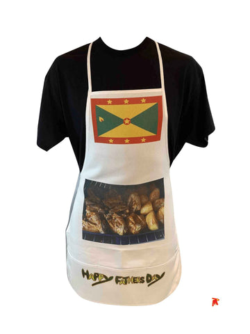 Grenada flag Happy Fathers Day Kitchen Aprons bbq chicken