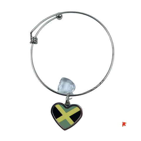 Jamaica Bracelet Adjustable Slide Heart with Heart Charm
