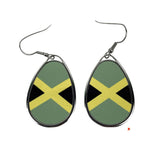 Jamaica Flag Design Teardrop Hanging Earrings