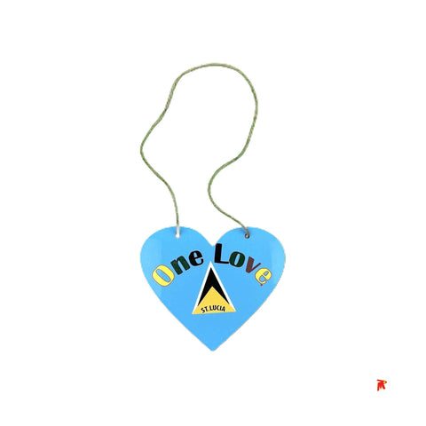 One love St.Lucia Heart shaped MDF wooden sign