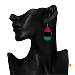 Pan Africa Flag Design Teardrop Hanging Earrings
