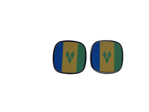 St.Vincent & the Grenadines Flag Design Stud Earrings square